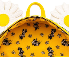 Loungefly Minnie Mouse Daisies BlackWhiteYellow Mini Backpack