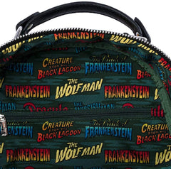 Loungefly Universal Monsters Chibi All Over Double Strap Shoulder Bag