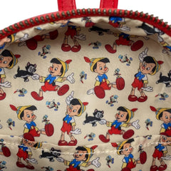 LOUNGEFLY Disney Pinnochio Marionette Womens Double Strap Shoulder Bag Purse