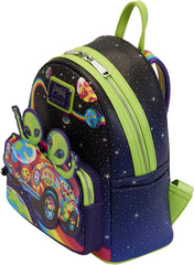 LOUNGEFLY Lisa Frank Cosmic Alien Ride Glow Mini Backpack