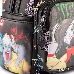 LOUNGEFLY Disney Villains Club Womens Double Strap Shoulder Bag Purse