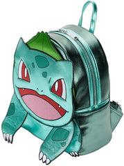 LOUNGEFLY Pokemon Metallic Bulbasaur Womens Double Strap Shoulder Bag Purse