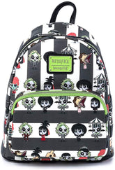 LOUNGEFLY Beetlejuice Chibi All Over Print Womens Double Strap Shoulder Bag Purse