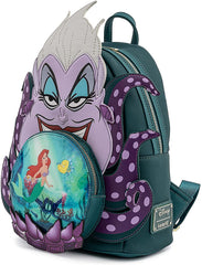 LOUNGEFLY Disney Villains Scene Ursula Crystal Ball Womens Double Strap Shoulder Bag Purse