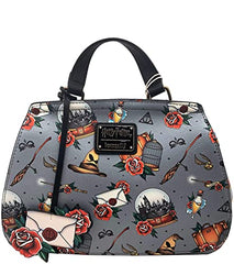 Loungefly Harry Potter Relics Tattoo All Over Print Crossbody Bag