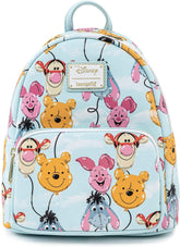 LOUNGEFLY Disney Winnie the Pooh Balloon Friends Womens Double Strap Shoulder Bag Purse