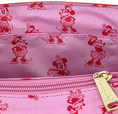 Loungefly Disney Minnie Mouse Pink Polka Dot Bow Strap Crossbody Bag