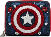 LOUNGEFLY Marvel Captain America 80th Anniversary Floral Shield Ziparound Wallet