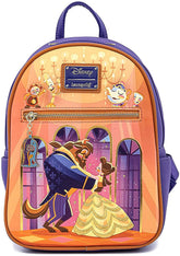 LOUNGEFLY Disney Beauty and the Beast Ballroom Scene Womens Double Strap Shoulder Bag Purse