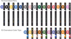 CHAMELEON KIDZ™ Art Products, 15 Chameleon Pens + 10 Chameleon Color Tops (25-Pen Deluxe Set)