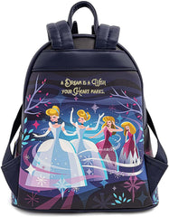LOUNGEFLY Disney Cinderella Castle Series Womens Double Strap Shoulder Bag Purse