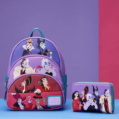 Loungefly Disney Villains Color Block Triple Pocket Backpack