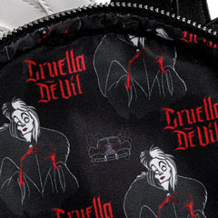 LOUNGEFLY Disney Villains Cruella De Vil Spots Cosplay Womens Double Strap Shoulder Bag Purse