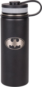 DC Batman Stainless Steel Water Bottle - Wide Mouth Double Walled Vacuum Insulated Bottle for Hot and Cold Beverages - 550ml/18oz