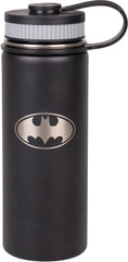 DC Batman Stainless Steel Water Bottle - Wide Mouth Double Walled Vacuum Insulated Bottle for Hot and Cold Beverages - 550ml/18oz