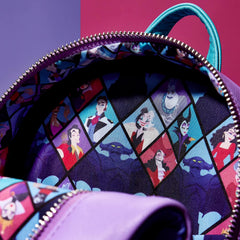 Loungefly Disney Villains Color Block Triple Pocket Backpack