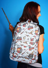 LOUNGEFLY x Harry Potter Relics Tattoo AOP Backpack