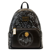 LOUNGEFLY Harry Potter Expecto Elements All Over Print Black Women's Double Strap Shoulder Bag Purse