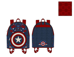 Loungefly Capt America 80th Anniversary Sheild Blue-Red Mini Backpack
