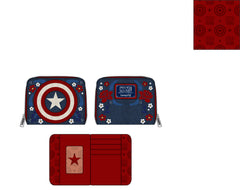 Loungefly Marvel Captain America 80th Anniversary Zip Around Wallet