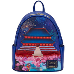 LOUNGEFLY Disney Mulan Castle Light Up Mini Backpack Mulan One Size