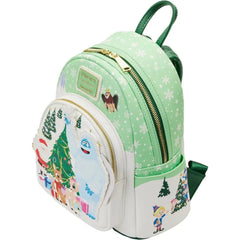 LOUNGEFLY Rudolph the Red Nosed Reindeer Holiday Group Double Strap Shoulder Bag