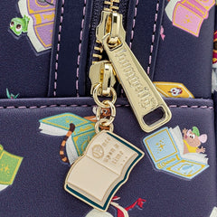 LOUNGEFLY Disney Princess Books All Over Print Womens Double Strap Shoulder Bag Purse