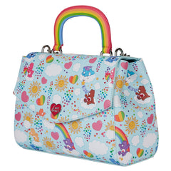 LOUNGEFLY CARE BEARS AOP RAINBOW HANDLE CROSS BODY BAG