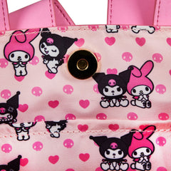 LOUNGEFLY SANRIO MY MELODY & KUROMI DOUBLE SIDED CROSS BODY BAG