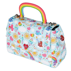 LOUNGEFLY CARE BEARS AOP RAINBOW HANDLE CROSS BODY BAG