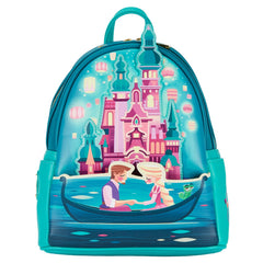 LOUNGEFLY Disney Tangled Princess Castle Womens Double Strap Shoulder Bag Purse