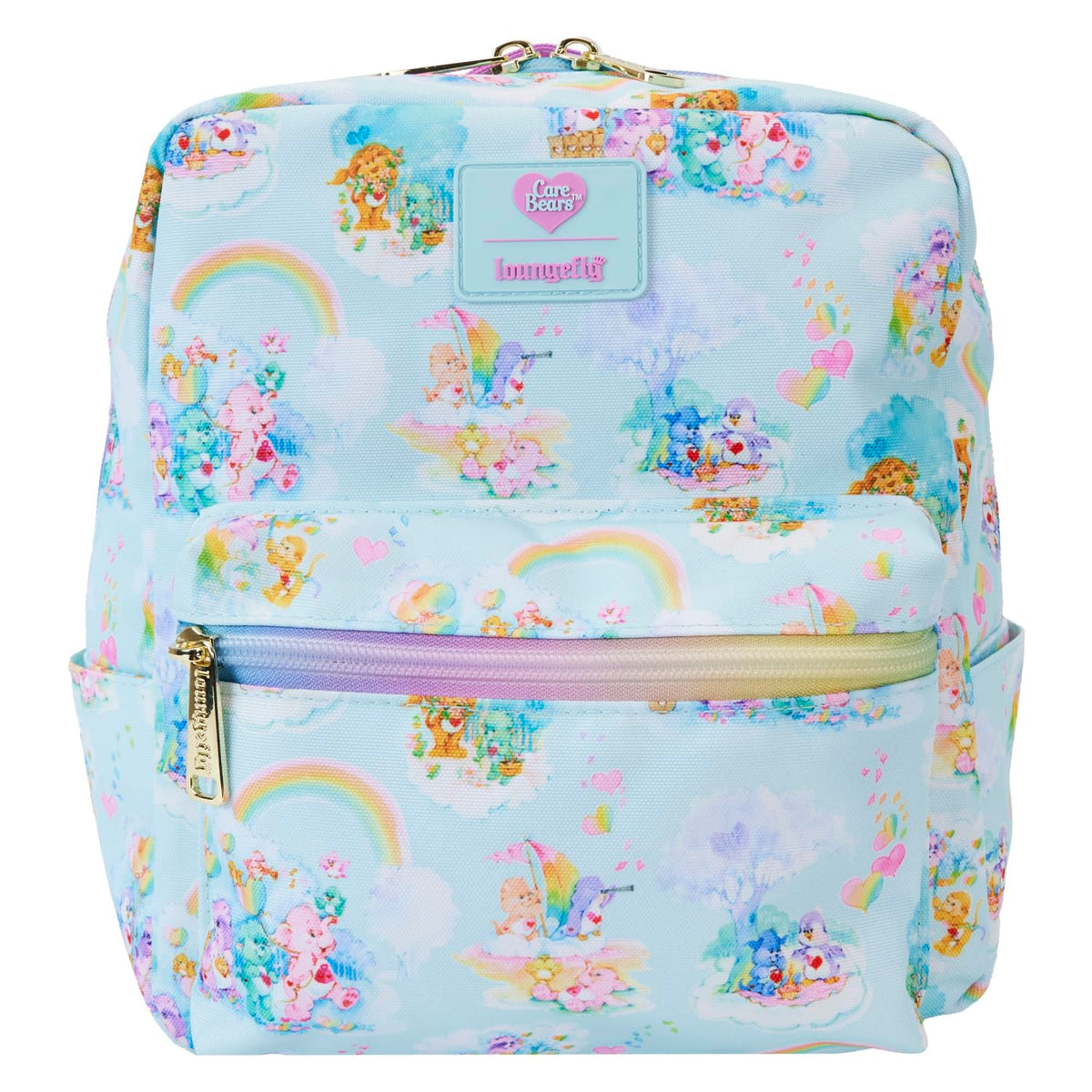 Loungefly Care Bears Cousins AOP Nylon Small Square Mini Backpack