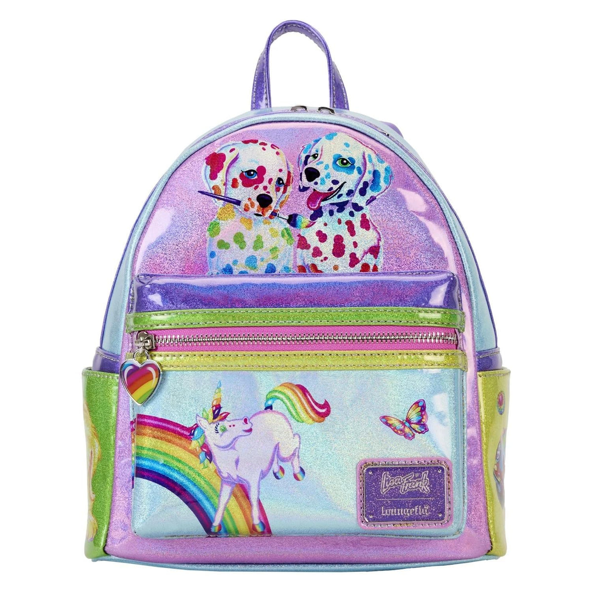 Loungefly Lisa Frank Color Block Double Strap Shoulder Mini Backpack