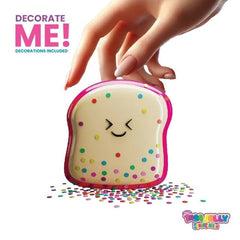 Taba Jelly Squishies Timmy Toast - FuFu Squeeze Stress Relief Toy - Stretchy & Sticky Fun Sensory Play with Custom Decorations - Relaxing Fidget Toy for Anxiety Relief