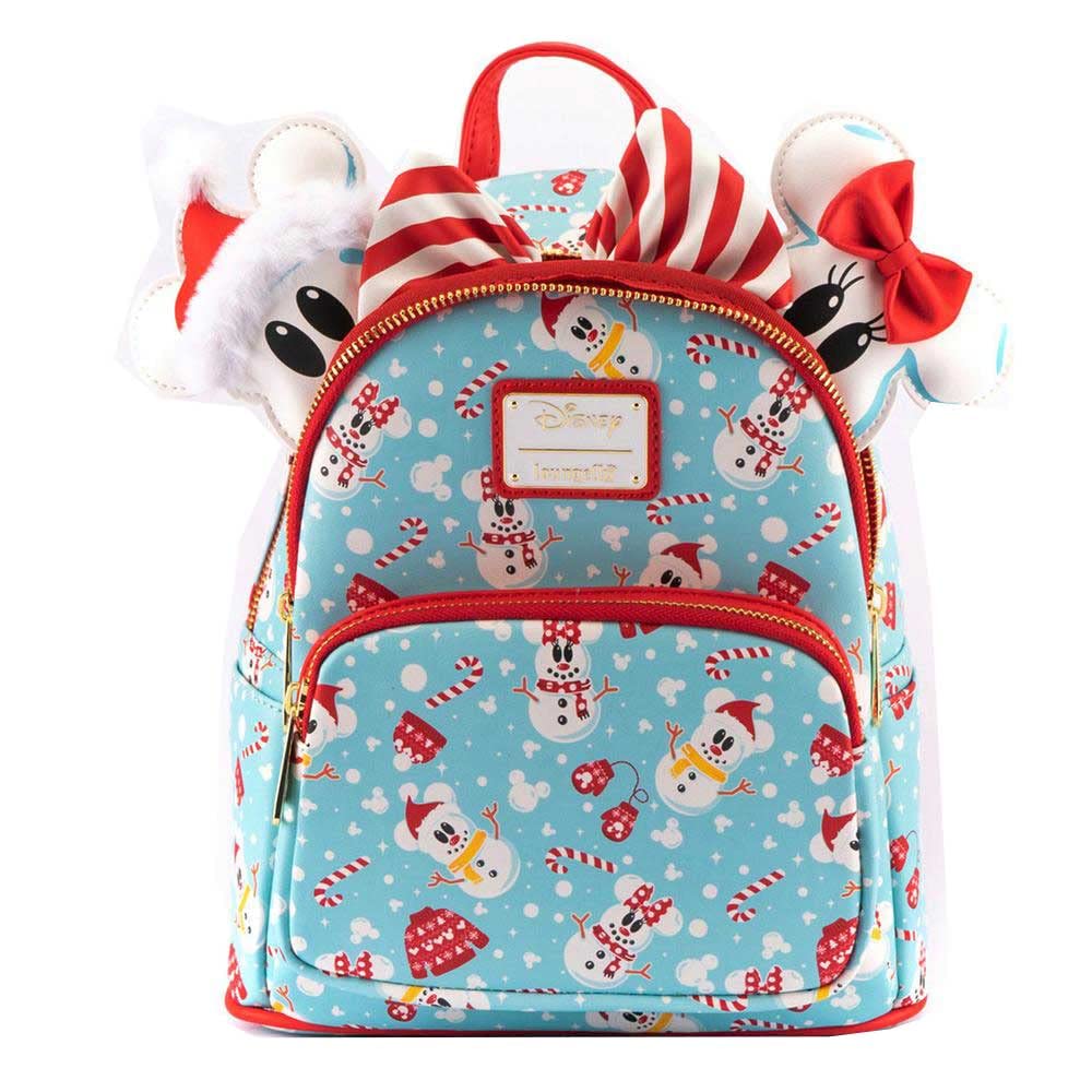 Loungefly Disney Christmas Mickey and Minnie Double Strap Shoulder Bag