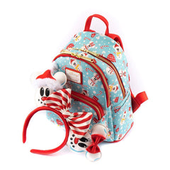 Loungefly Disney Christmas Mickey and Minnie Double Strap Shoulder Bag