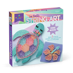Craft-tastic - String Art Sea Turtle for 2 Fun Craft Projects- Sea Turtle and Hibiscus Flower ? Ages 10+