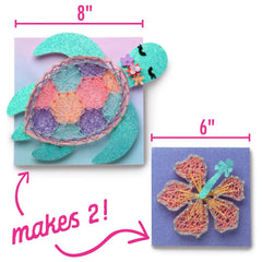Craft-tastic - String Art Sea Turtle for 2 Fun Craft Projects- Sea Turtle and Hibiscus Flower ? Ages 10+