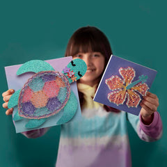 Craft-tastic - String Art Sea Turtle for 2 Fun Craft Projects- Sea Turtle and Hibiscus Flower ? Ages 10+
