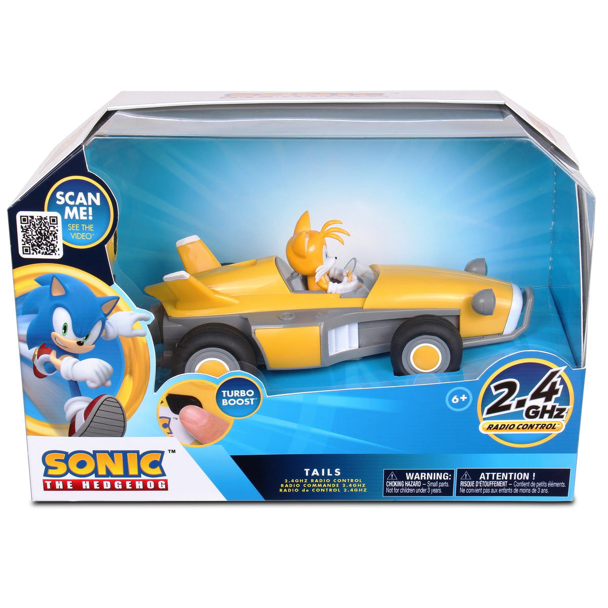 NKOK Sonic Racing RC Car – Tails the Fox, 2.4GHz Turbo Boost, Ages 6+