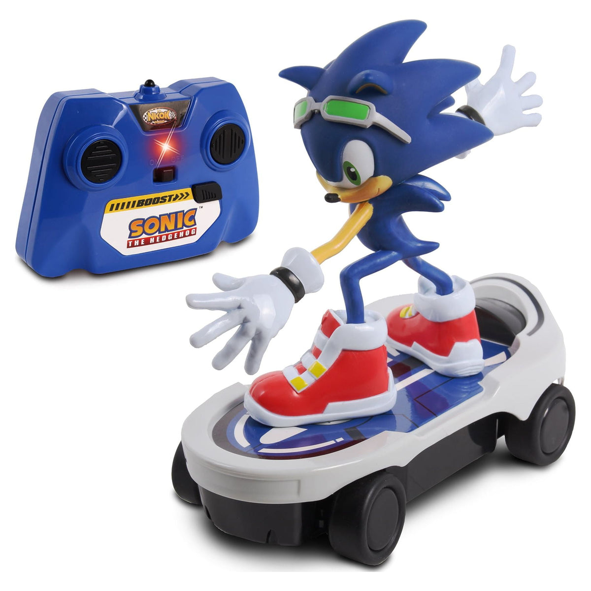 NKOK Sonic the Hedgehog Free Rider R/C Skateboard with Turbo Boost, Ages 6+