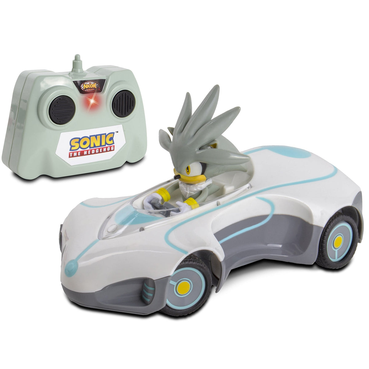 NKOK Sonic Racing RC Car Silver 1:28 Scale 2.4GHz Remote Control