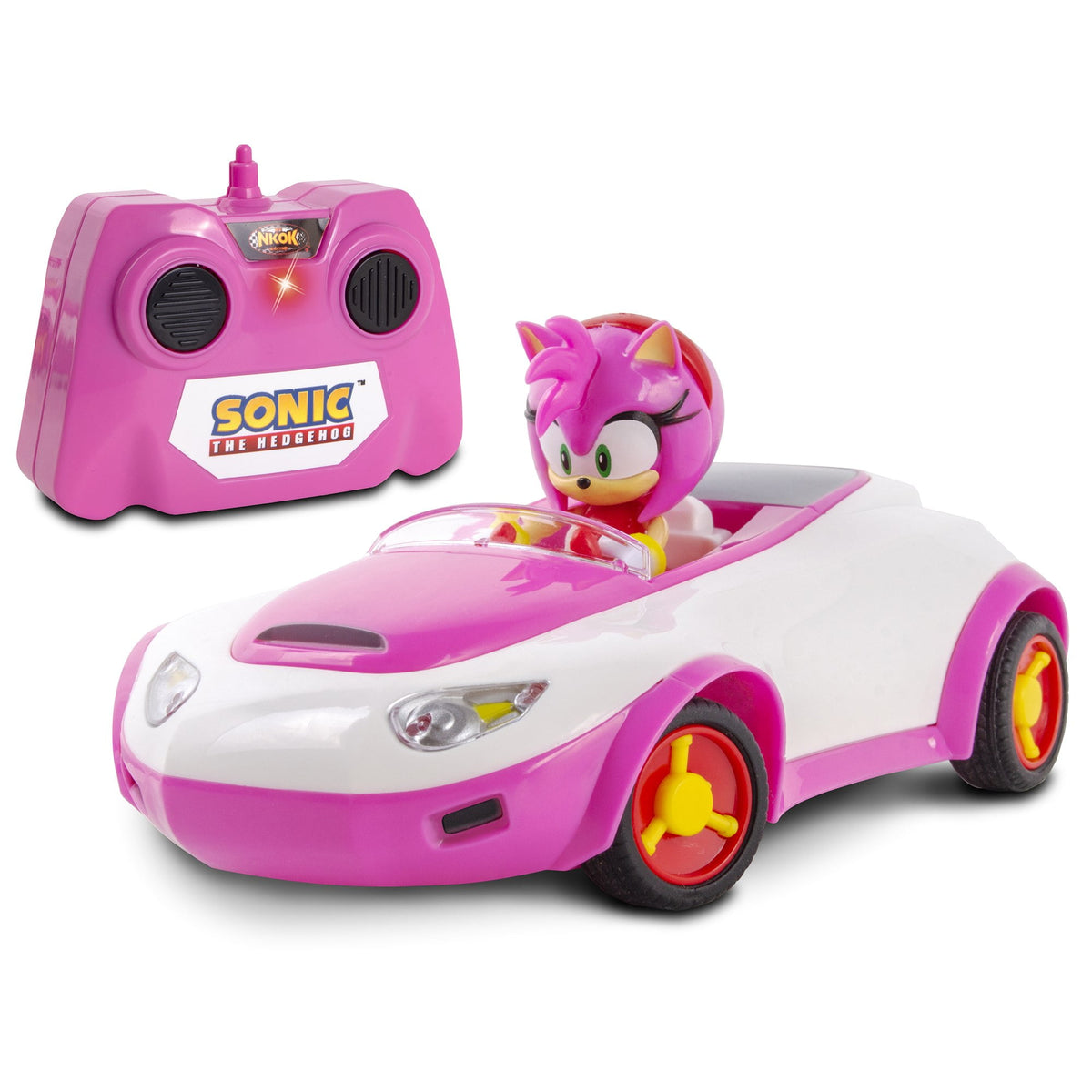 NKOK Sonic Racing RC Car Amy Rose 1:28 Scale, 2.4 GHz, Officially Licensed
