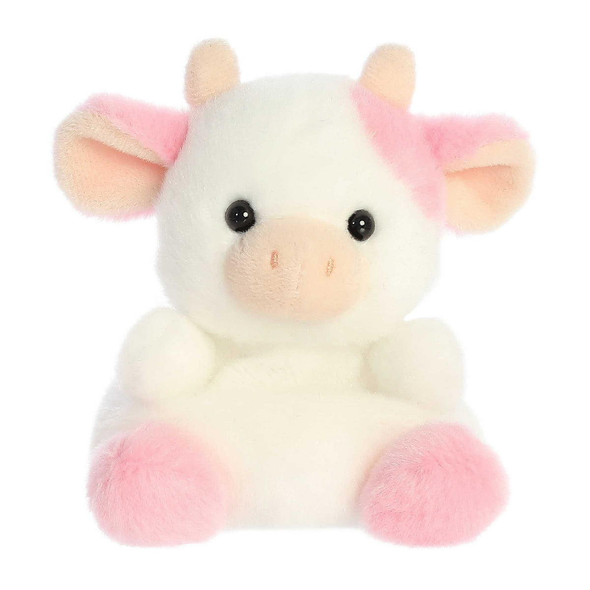 Aurora® Adorable Palm Pals™ Belle Strawberry Cow™ Stuffed Animal - Fun Collectible Plush for Kids and Adult Collectors - Perfect for Decorating Rooms and Birthday Gifts - Pink 6 Inches