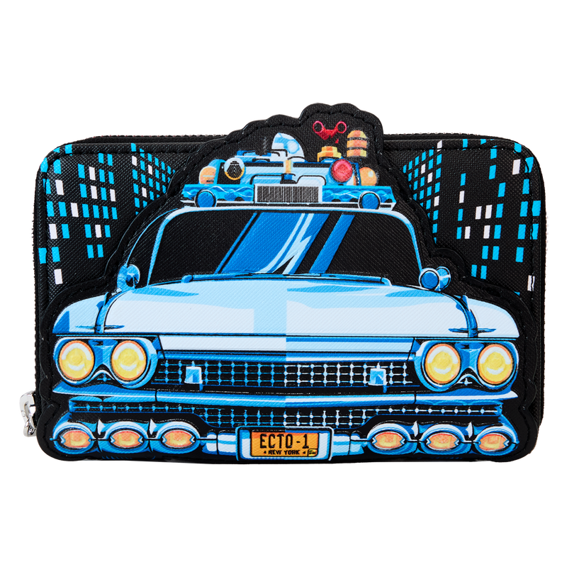 LOUNGEFLY Ghostbusters Ecto-1 Glow Zip Around Wallet