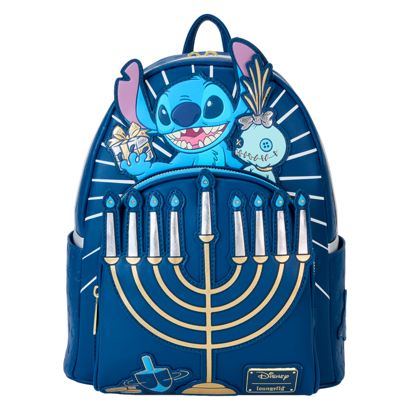 LOUNGEFLY Stitch Hanukkah Menorah Light Up Mini Backpack