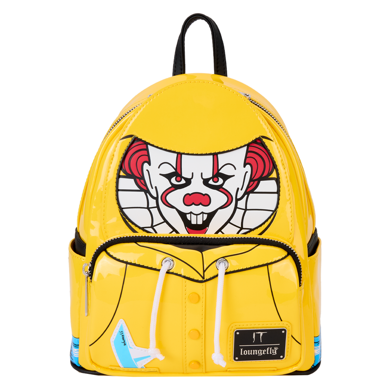 LOUNGEFLY IT Pennywise Raincoat Cosplay Glow Mini Backpack
