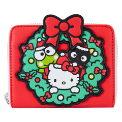 LOUNGEFLY Sanrio Christmas Wreath Zip Around Wallet