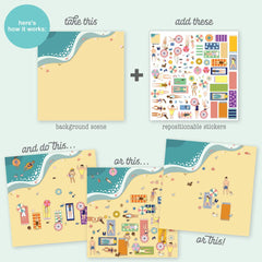 Sticker & Chill Sticker Book for Adults - 700+ Repositionable Colorful Clings Create Designs on 10 Spiral Bound Scene Pages - Easy, Fun & Stress Relieving Relaxation Activity - Wanderlust Series