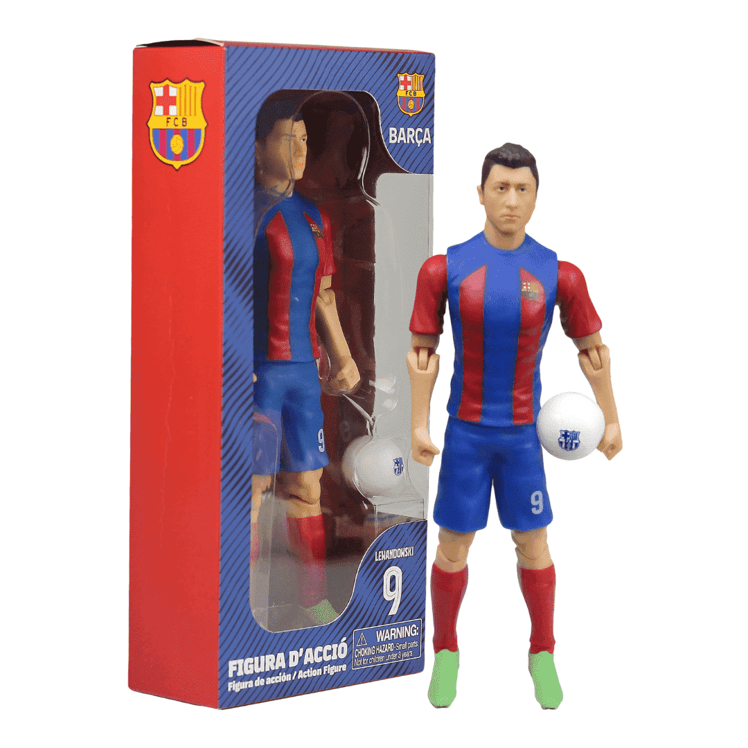 Sockers Banbo Toys FC Barcelona Robert Lewandowski 8" Collectible Soccer Action Figure